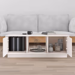 vidaXL Solid Wood Pine Coffee Table Side Centre Accent End Table Multi Colours - White