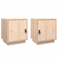 vidaXL 1/2x Solid Wood Pine Bedside Cabinet Table Bed Cabinet Multi Colours - Brown