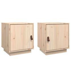 vidaXL 1/2x Solid Wood Pine Bedside Cabinet Table Bed Cabinet Multi Colours - Brown
