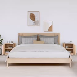 vidaXL 1/2x Solid Wood Pine Bedside Cabinet Table Bed Cabinet Multi Colours - Brown