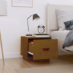 vidaXL 1/2x Solid Wood Pine Bedside Cabinet End Accent Table Multi Colours - Honey brown, 1 - Additional view 3