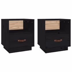 VidaXL 818304, Black, Polyurethane (PU), Wood, 400 mm, 340 mm, 450 mm, 2 pc(s)