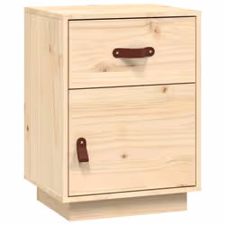 vidaXL 1/2x Solid Wood Pine Bedside Cabinet Wooden End Table Multi Colours - Brown, 1