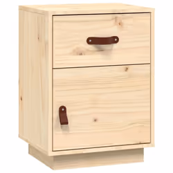vidaXL 1/2x Solid Wood Pine Bedside Cabinet Wooden End Table Multi Colours - Brown, 1