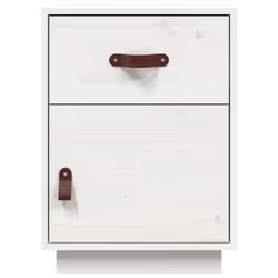 vidaXL 1/2x Solid Wood Pine Bedside Cabinet Wooden End Table Multi Colours - White, 2 - Additional view 4