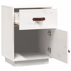 vidaXL 1/2x Solid Wood Pine Bedside Cabinet Wooden End Table Multi Colours - White, 2 - Additional view 5