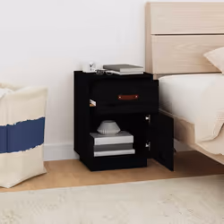 VidaXL 818314 nightstand/bedside table Black