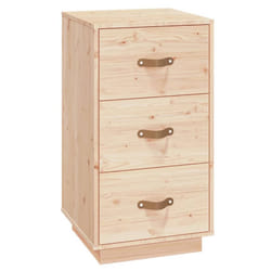 vidaXL 1/2x Solid Wood Pine Bedside Cabinet Nightstand End Table Multi Colours - Brown