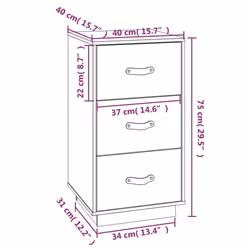 vidaXL 1/2x Solid Wood Pine Bedside Cabinet Nightstand End Table Multi Colours - Brown