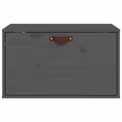 vidaXL Solid Wood Pine Wall Cabinet Wooden Floating Wall Unit Multi Colours - Grey - Additional view 2