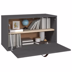 vidaXL Solid Wood Pine Wall Cabinet Wooden Floating Wall Unit Multi Colours - Grey - Additional view 8