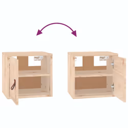vidaXL Wall Cabinet Hanging Storage Cabinet Wall Cupboard Solid Wood Pine - brown, 1 pcs - Additional view 5