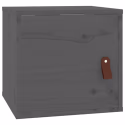 vidaXL Wall Cabinet Hanging Storage Cabinet Wall Cupboard Solid Wood Pine - grey, 2 pcs