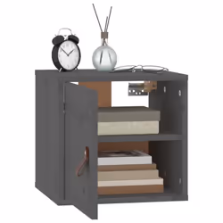 vidaXL Wall Cabinet Hanging Storage Cabinet Wall Cupboard Solid Wood Pine - grey, 2 pcs - Additional view 7