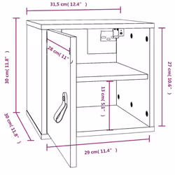 vidaXL Wall Cabinet Hanging Storage Cabinet Wall Cupboard Solid Wood Pine - honey brown, 1 pcs - Additional view 3
