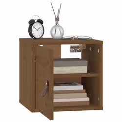 vidaXL Wall Cabinet Hanging Storage Cabinet Wall Cupboard Solid Wood Pine - honey brown, 1 pcs - Additional view 6