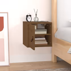 vidaXL Wall Cabinet Hanging Storage Cabinet Wall Cupboard Solid Wood Pine - honey brown, 1 pcs - Additional view 7