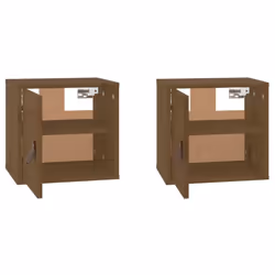 vidaXL Wall Cabinet Hanging Storage Cabinet Wall Cupboard Solid Wood Pine - honey brown, 2 pcs - Additional view 5