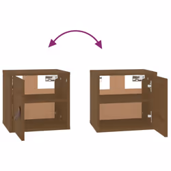 vidaXL Wall Cabinet Hanging Storage Cabinet Wall Cupboard Solid Wood Pine - honey brown, 2 pcs - Additional view 6