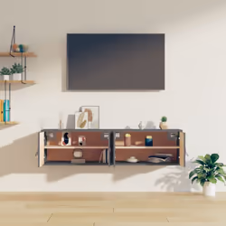 vidaXL Wall Cabinet Hanging Storage Cabinet Wall Cupboard Solid Wood Pine - Grey, 2 - Additional view 8