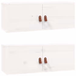 vidaXL Wall Cabinet Hanging Storage Cabinet Wall Cupboard Solid Wood Pine - White, 2