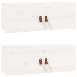 vidaXL Wall Cabinet Hanging Storage Cabinet Wall Cupboard Solid Wood Pine - White, 2