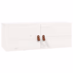 vidaXL Wall Cabinet Hanging Storage Cabinet Wall Cupboard Solid Wood Pine - White, 2
