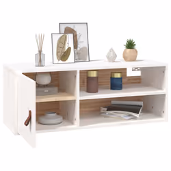 VidaXL 818387 shelve Pine, Faux leather White - Additional view 5