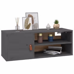 VidaXL 818389 shelve Pine, Faux leather Grey - Additional view 4