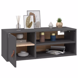 VidaXL 818389 shelve Pine, Faux leather Grey - Additional view 5