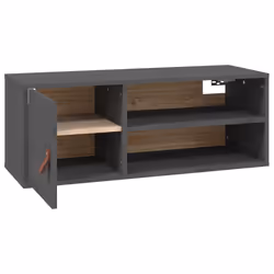 vidaXL 1/2x Solid Wood Pine Wall Cabinet Floating Rack Wall Unit Multi Colours - Grey, 2 - Additional view 7