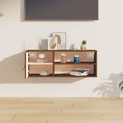 VidaXL 818391 shelve Pine, Faux leather Brown