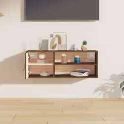 VidaXL 818392 shelve Pine, Faux leather Brown