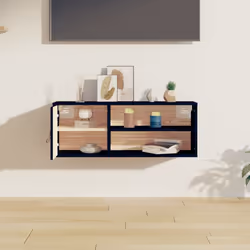 vidaXL 1/2x Solid Wood Pine Wall Cabinet Floating Rack Wall Unit Multi Colours - Black, 1 - Additional view 2