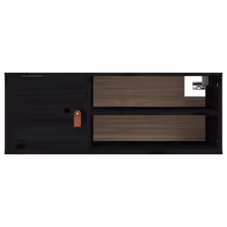 vidaXL 1/2x Solid Wood Pine Wall Cabinet Floating Rack Wall Unit Multi Colours - Black, 1 - Additional view 5