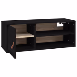 vidaXL 1/2x Solid Wood Pine Wall Cabinet Floating Rack Wall Unit Multi Colours - Black, 1 - Additional view 6