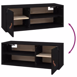 vidaXL 1/2x Solid Wood Pine Wall Cabinet Floating Rack Wall Unit Multi Colours - Black, 1 - Additional view 8