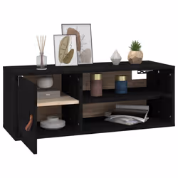 VidaXL 818394 shelve Pine, Faux leather Black - Additional view 5