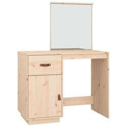 vidaXL Solid Wood Pine Dressing Table Wooden Desk Cosmetic Table Multi Colours - Brown