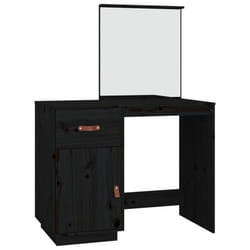 vidaXL Solid Wood Pine Dressing Table Wooden Desk Cosmetic Table Multi Colours - Black