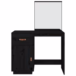 vidaXL Solid Wood Pine Dressing Table Wooden Desk Cosmetic Table Multi Colours - Black - Additional view 6