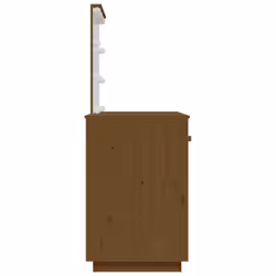 vidaXL Solid Wood Pine Dressing Table with LED Home Vanity Desk Multi Colours - Honey brown - Additional view 6