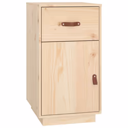 vidaXL Solid Wood Pine Desk Cabinet Home Office Desk Organiser Multi Colours - Brown