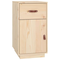 vidaXL Solid Wood Pine Desk Cabinet Home Office Desk Organiser Multi Colours - Brown