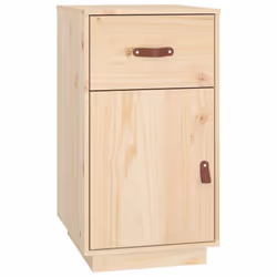 vidaXL Solid Wood Pine Desk Cabinet Home Office Desk Organiser Multi Colours - Brown