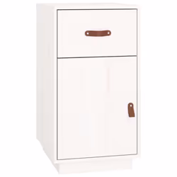 vidaXL Solid Wood Pine Desk Cabinet Home Office Desk Organiser Multi Colours - White
