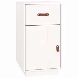 vidaXL Solid Wood Pine Desk Cabinet Home Office Desk Organiser Multi Colours - White