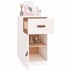 vidaXL Solid Wood Pine Desk Cabinet Home Office Desk Organiser Multi Colours - White - Additional view 5