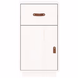 vidaXL Solid Wood Pine Desk Cabinet Home Office Desk Organiser Multi Colours - White - Additional view 6