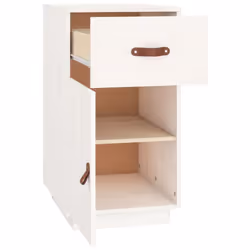 vidaXL Solid Wood Pine Desk Cabinet Home Office Desk Organiser Multi Colours - White - Additional view 8
